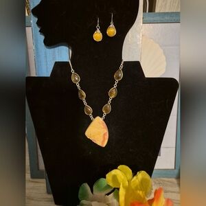 Elegant Yellow Magliano Jasper Jewelry Set